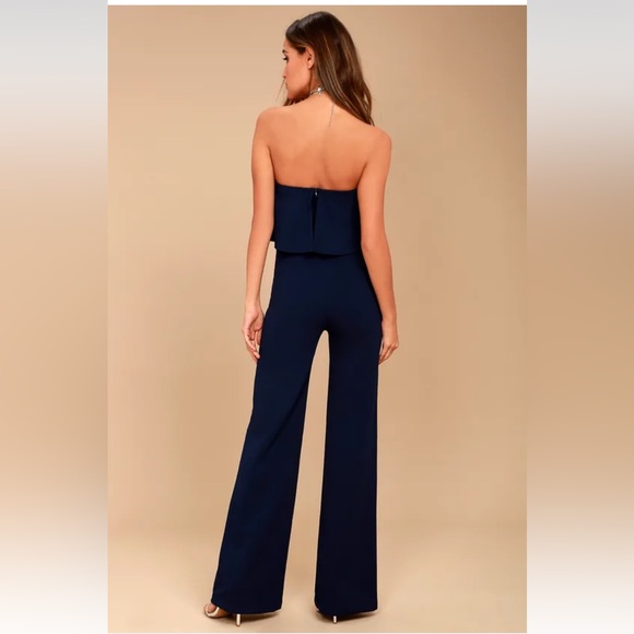 Power of Love Navy Blue Strapless Jumpsuit - Picture 3 of 5